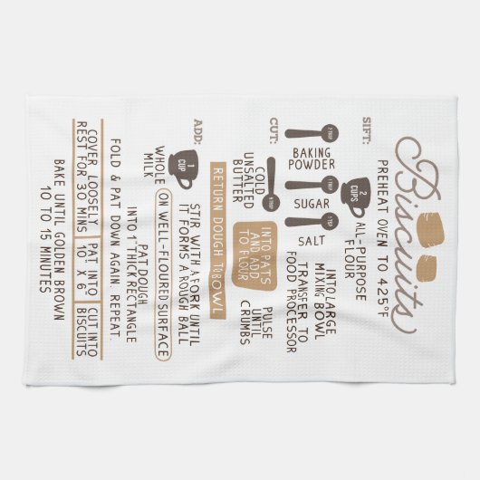 Biscuits Scone Recipe Tea Kitchen Towel Theedoek (Horizontaal)