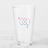 Biseksualiteit Gender Symbool Glas (Achterkant)