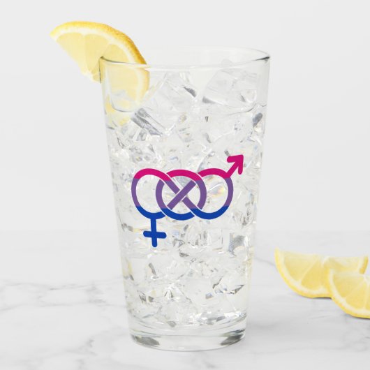Biseksualiteit Gender Symbool Glas (Voorkant ijs)