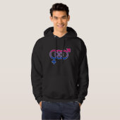 Biseksualiteit Gender Symbool Hoodie (Voorkant volledig)