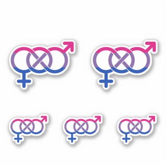 Biseksualiteit Gender Symbool Sticker (Voorkant)