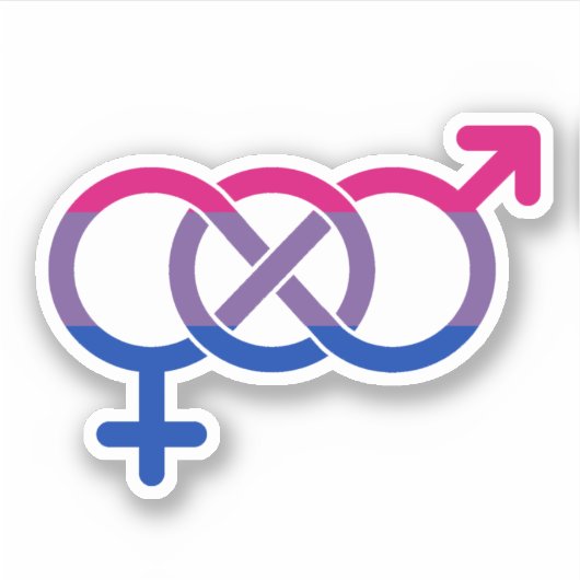 Biseksualiteit Gender Symbool Sticker (Voorkant)