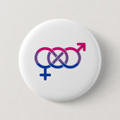 Biseksualiteit Gendersymbool Ronde Button 5,7 Cm (Voorkant)