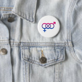 Biseksualiteit Gendersymbool Ronde Button 5,7 Cm (In situ)