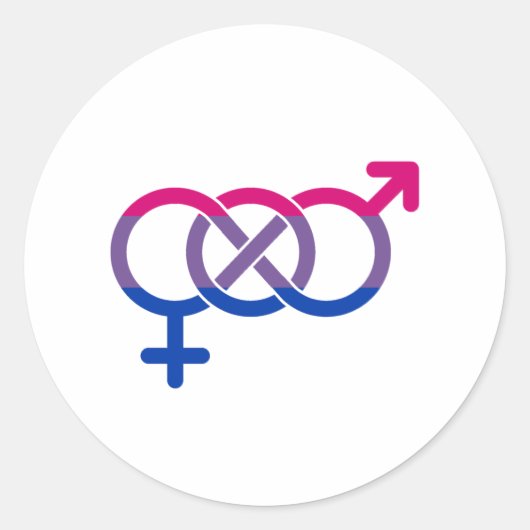 Biseksualiteit Gendersymbool Ronde Sticker (Voorkant)