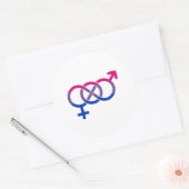 Biseksualiteit Gendersymbool Ronde Sticker (Envelop)