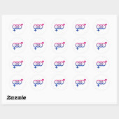 Biseksualiteit Gendersymbool Ronde Sticker (Vel)