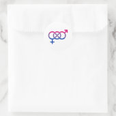 Biseksualiteit Gendersymbool Ronde Sticker (Tas)