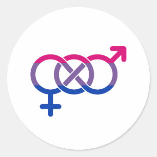 Biseksualiteit Gendersymbool Ronde Sticker