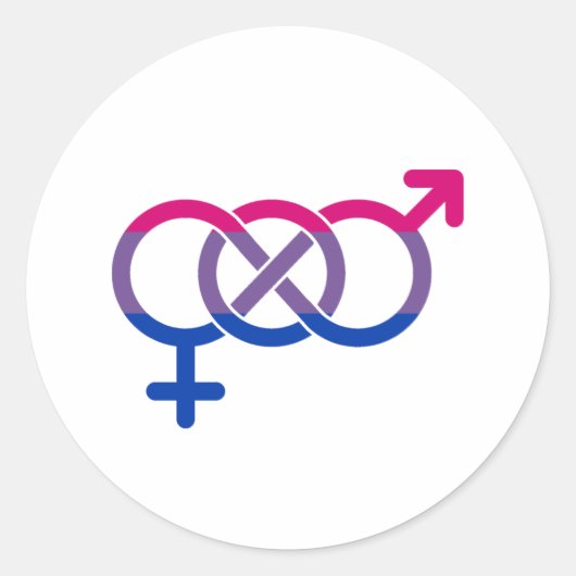 Biseksualiteit Gendersymbool Ronde Sticker (Voorkant)