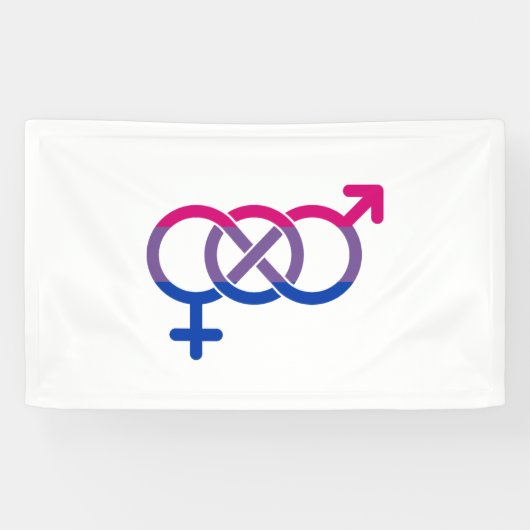 Biseksualiteit Gendersymbool Spandoek (Horizontaal)