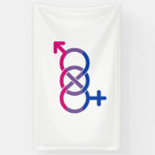 Biseksualiteit Gendersymbool Spandoek (Verticaal)