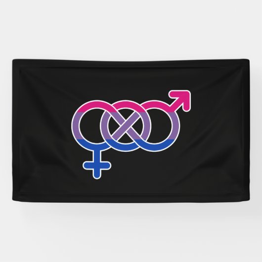 Biseksualiteit Gendersymbool Spandoek (Horizontaal)