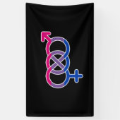 Biseksualiteit Gendersymbool Spandoek (Verticaal)