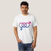 Biseksualiteit Gendersymbool T-shirt (Voorkant volledig)
