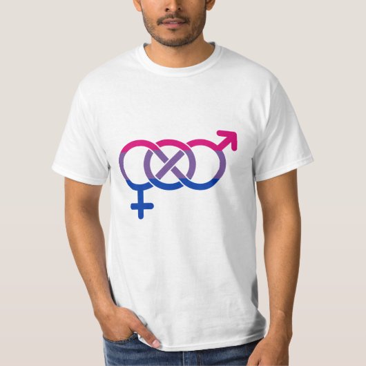 Biseksualiteit Gendersymbool T-shirt (Voorkant)