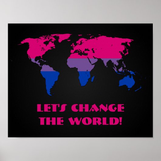 Biseksualiteit trots wereldkaart poster (Voorkant)