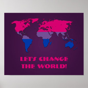 Biseksualiteit trots wereldkaart poster