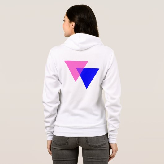 Biseksualiteitssymbool Hoodie (Achterkant volledig)