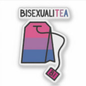 BiseksualiteitTHEE Bi Pride Vlag Biseksuele Thee Sticker (Voorkant)