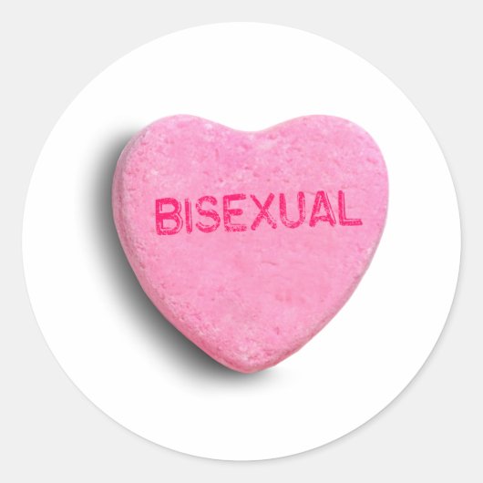 Biseksueel Candy Heart Ronde Sticker (Voorkant)