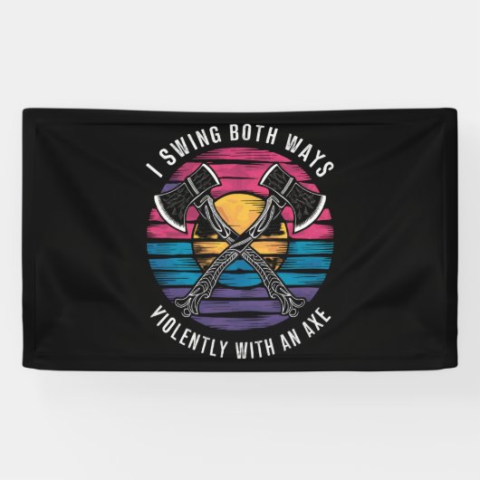 Biseksueel ik swing beide kanten bijl grappige Bi Spandoek (Horizontaal)