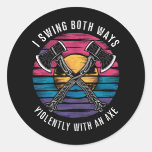 Biseksueel Ik Swing Beide Wegen Als Grappige Bi Pr Ronde Sticker