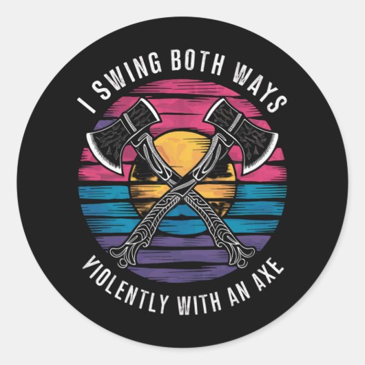 Biseksueel Ik Swing Beide Wegen Als Grappige Bi Pr Ronde Sticker (Voorkant)