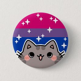 Biseksueel LGBT Pride Flag Cat Button