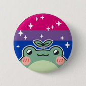 Biseksueel LGBT Pride Flag Frog Button (Voorkant)