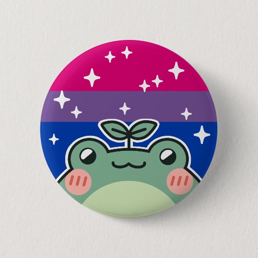 Biseksueel LGBT Pride Flag Frog Button (Voorkant)