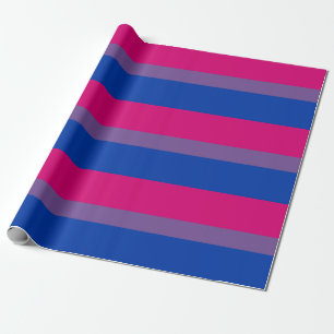 Biseksueel LGBTQ Pride Vlag Gestreept Patroon Roze Cadeaupapier