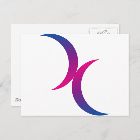 Biseksueel maansymbool briefkaart (Voorkant / Achterkant)