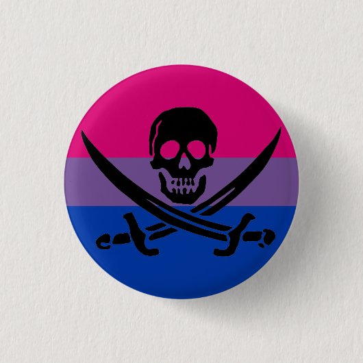 Biseksueel Pirate Flag Button (Voorkant)
