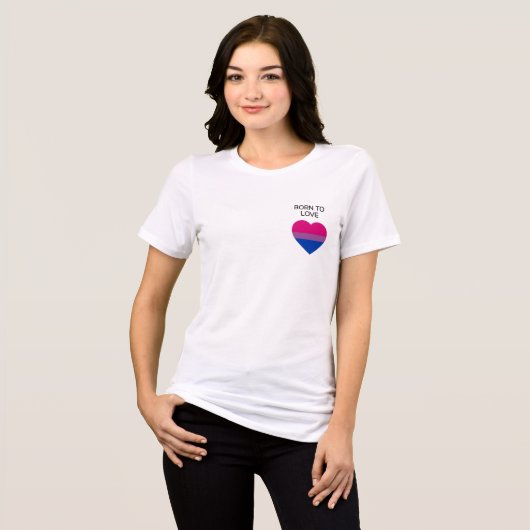 Biseksueel Pride Hart T-shirt (Voorkant volledig)