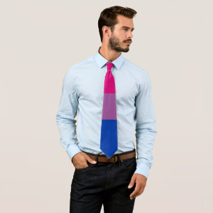 Biseksueel Roze Fuchia Paarse Blauw Gestreept LGBT Stropdas