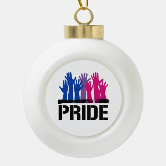 Biseksueel Samen Pride Keramische Bal Ornament (Voorkant)