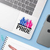Biseksueel Samen Pride Sticker (Laptop met iPhone)