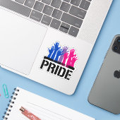 Biseksueel Samen trots Sticker (Laptop met iPhone)