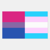 Biseksueel/trans pride vlaggen sticker (Voorkant)