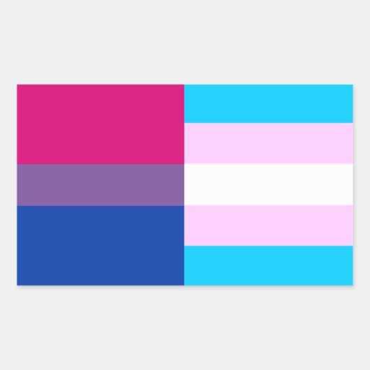 Biseksueel/trans pride vlaggen sticker (Voorkant)