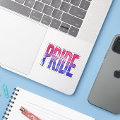 Biseksueel trots woord sticker (Laptop met iPhone)