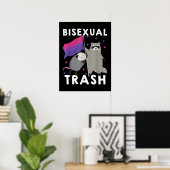 Biseksuele Afval Homo Pride Regenboog LGBT Wasbeer Poster (Thuiskantoor)