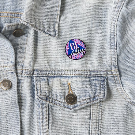 Biseksuele Ally Roze Blauw Sprinkles 90s Memphis Ronde Button 3,2 Cm (In situ)