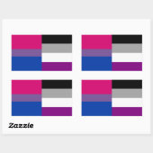 Biseksuele/aseksuele vlag stickers (Vel)