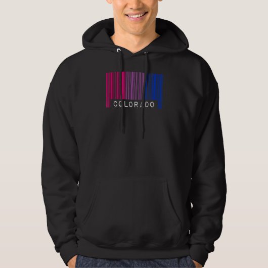 Biseksuele Barcode Pride Colorado Queer Esthetic L Hoodie (Voorkant)