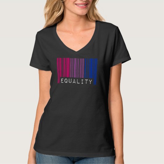 Biseksuele Barcode Pride Gelijkheid Queer Esthetis T-shirt (Voorkant)