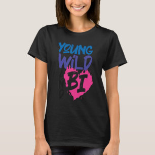 biseksuele bi Pride vlag Young Wild en Bi 1 T-shirt
