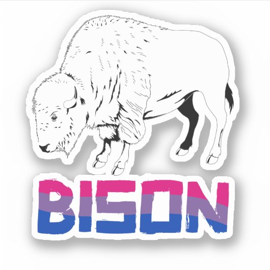 Biseksuele Bizon Sticker (Voorkant)