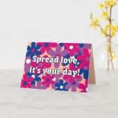 Biseksuele Bloem Verjaardag Kaart (Gele Bloem)